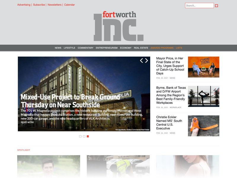 Homepage of website created by metro publisher, created for case study and comparison article Metro Publisher vs WordPress