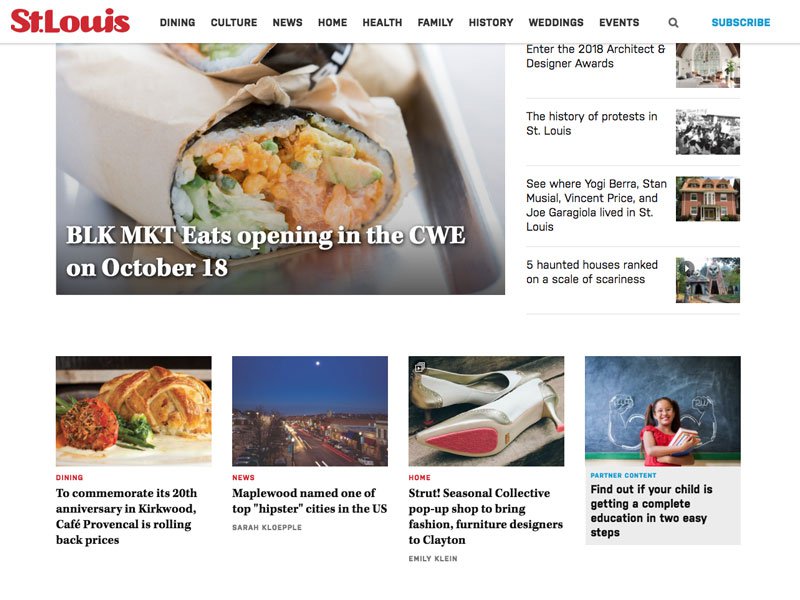 Homepage of website created by metro publisher, created for case study and comparison article Metro Publisher vs WordPress