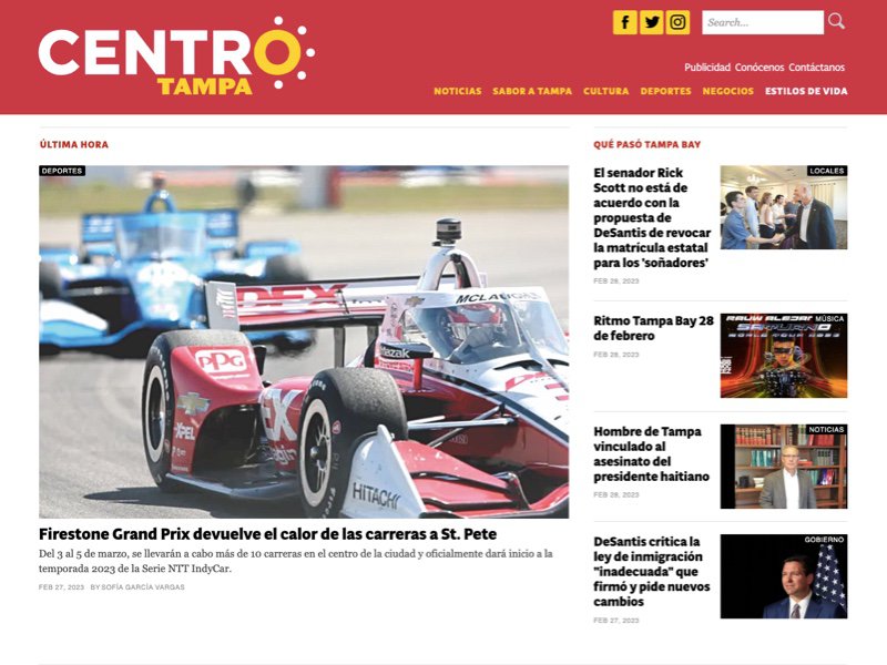 Homepage of website created by metro publisher, created for case study and comparison article Metro Publisher vs WordPress