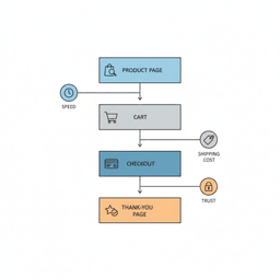 Ecommerce funnel diagram showing where shoppers drop off before purchase