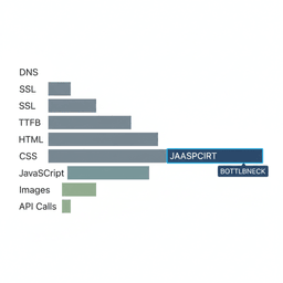 Waterfall chart used for testing response time and finding slow backend requests