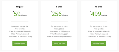 Choosing the Right WordPress Page Builder: WPBakery pricing