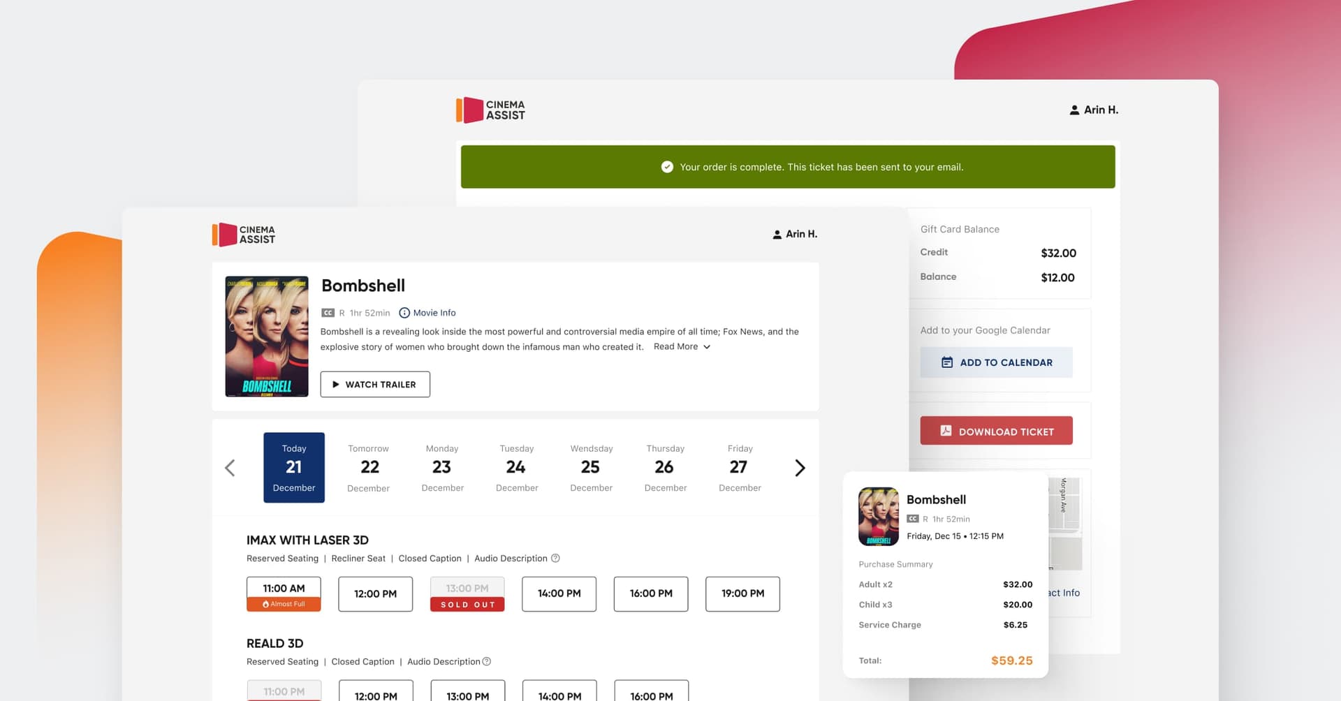 CinemaAssist - Movie page