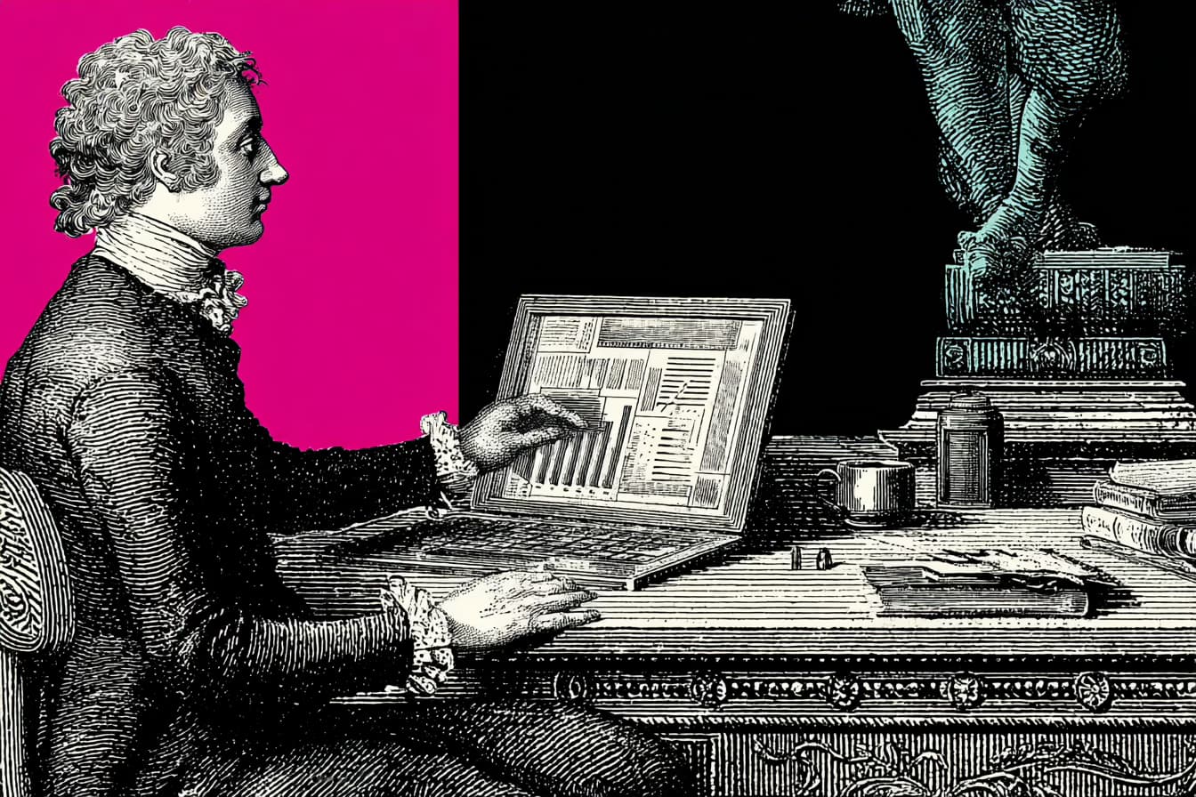 Creator comparing free email marketing tools on a laptop dashboard