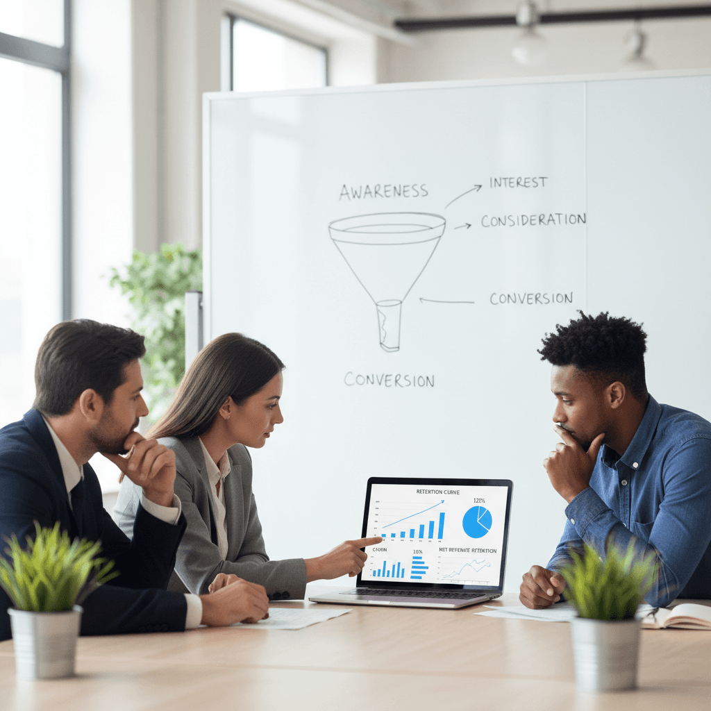 Founder reviewing how to find product market fit metrics on a dashboard