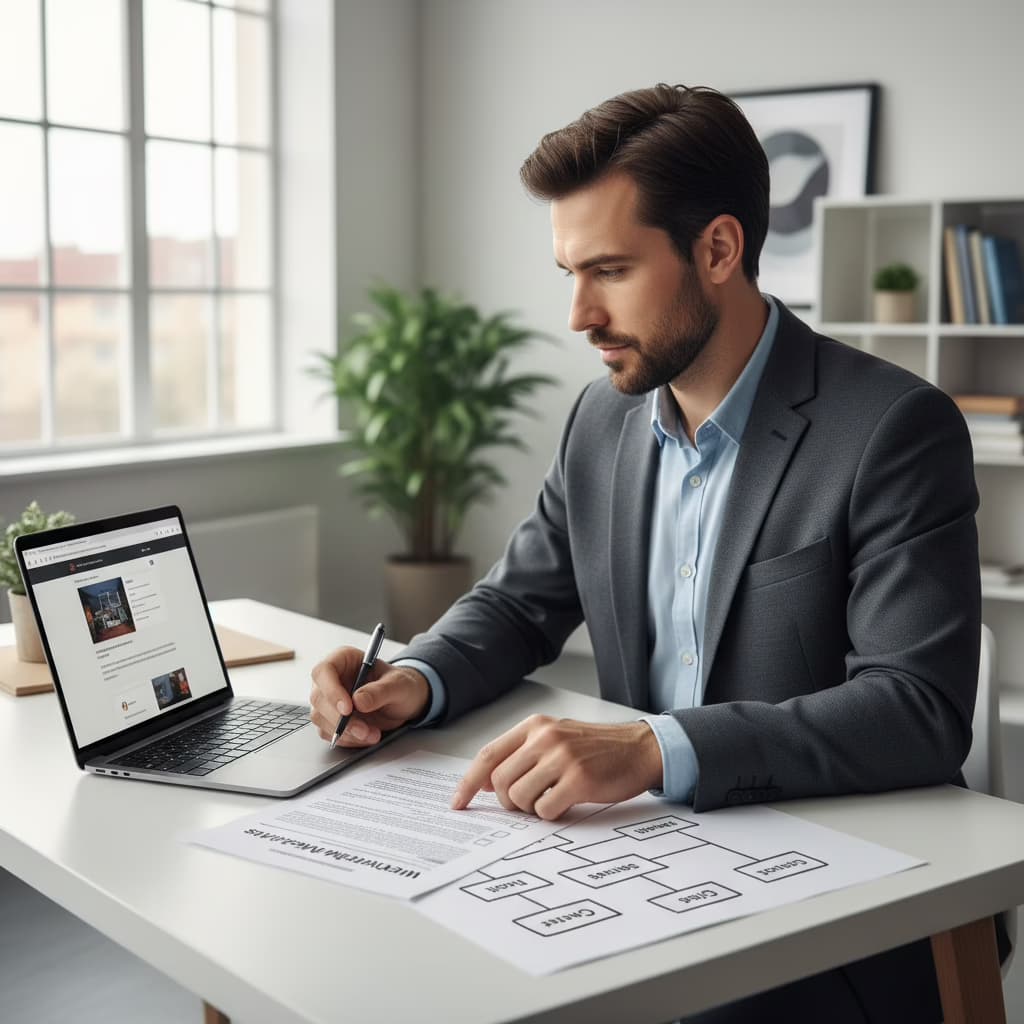 Founder planning how to migrate WordPress with a checklist and timeline