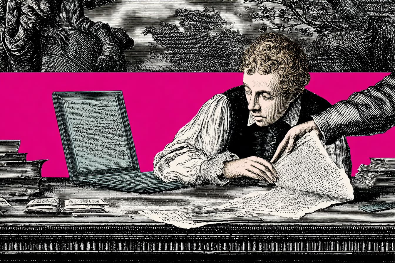 Founder reviewing MVP development cost estimates on a laptop and printed budget sheets