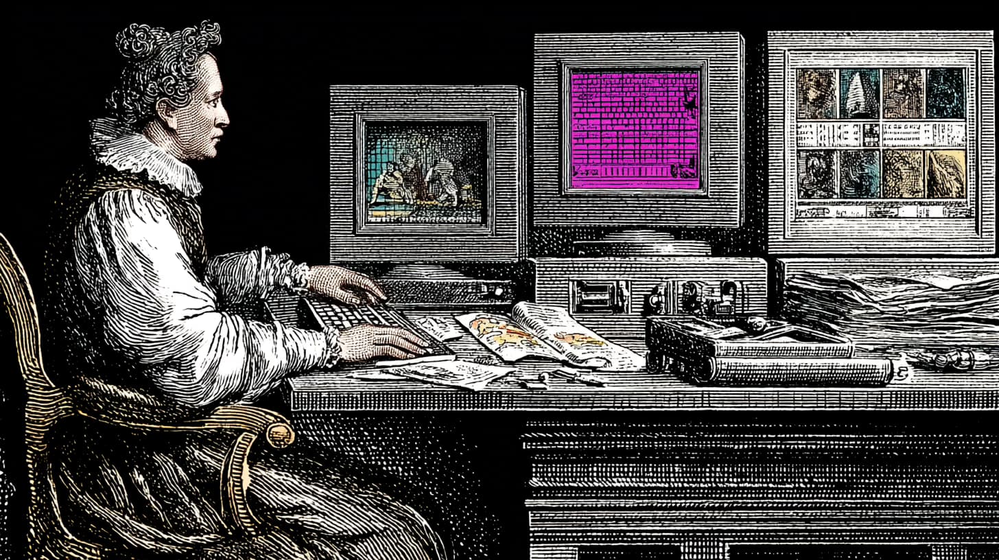 Editor arranging article modules in a publishing dashboard at a newsroom desk
