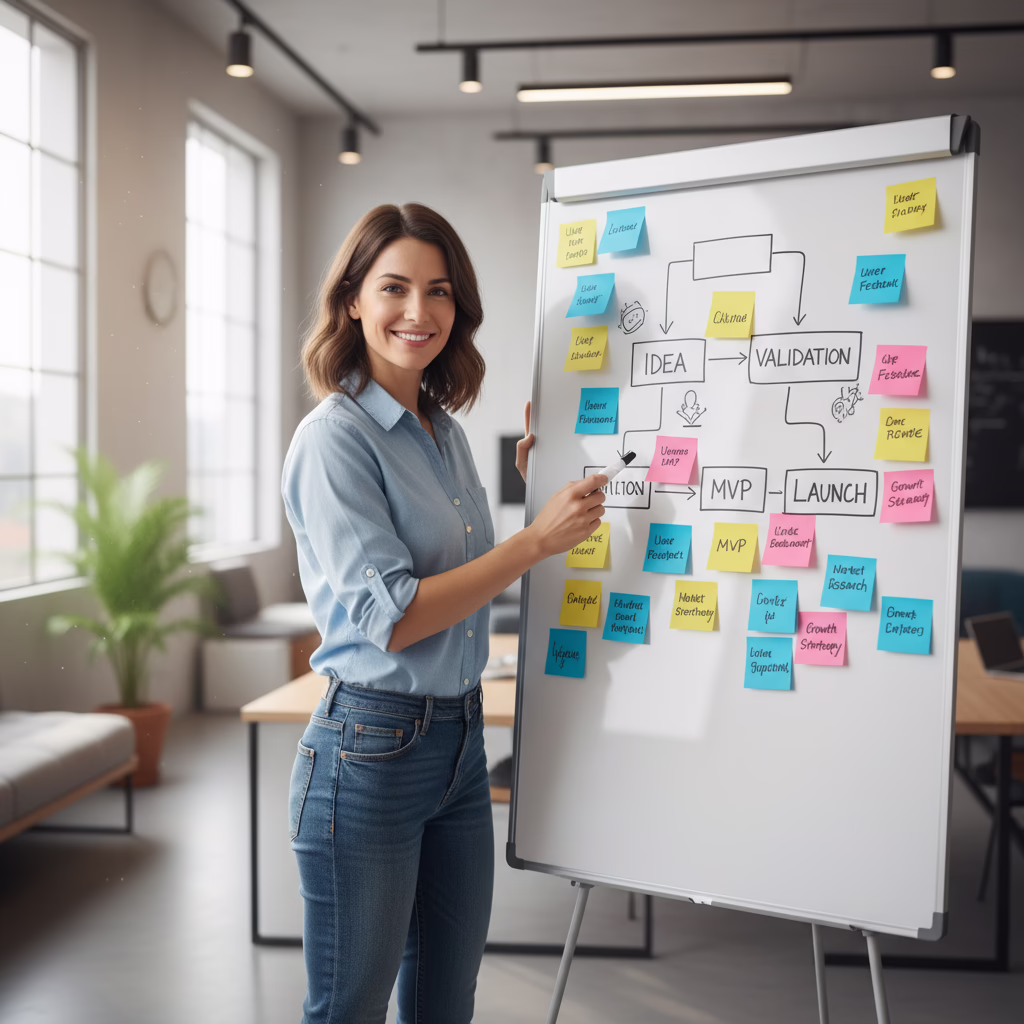 Founder planning how to turn idea into product using validation steps