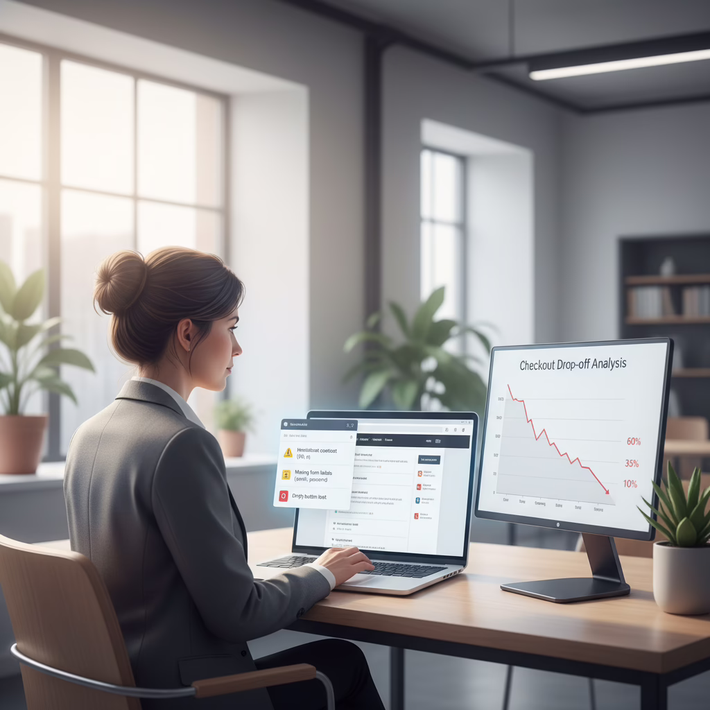 WordPress theme accessibility audit showing checkout friction and accessibility errors