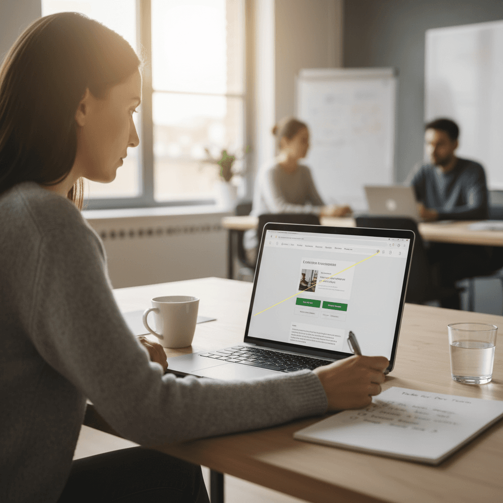 Founder reviewing web usability testing recording to find user friction points