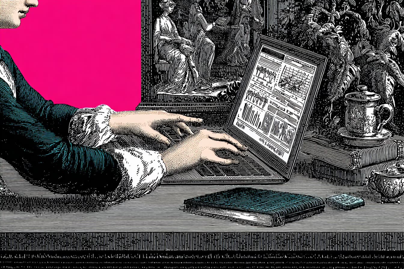 Person reviewing bot attacks traffic spikes on a website analytics dashboard