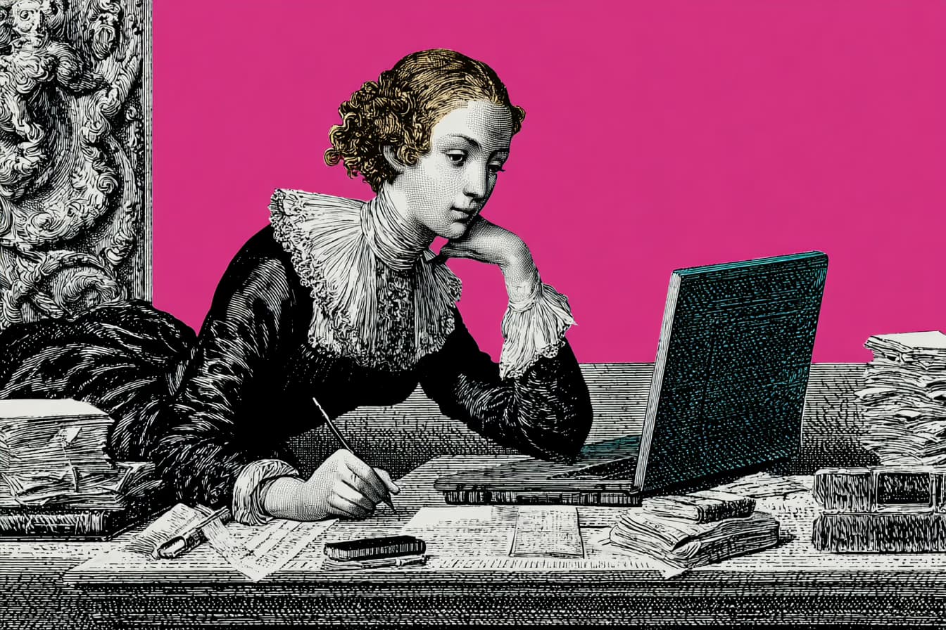 Founder planning editorial workflow management software process on a laptop calendar view