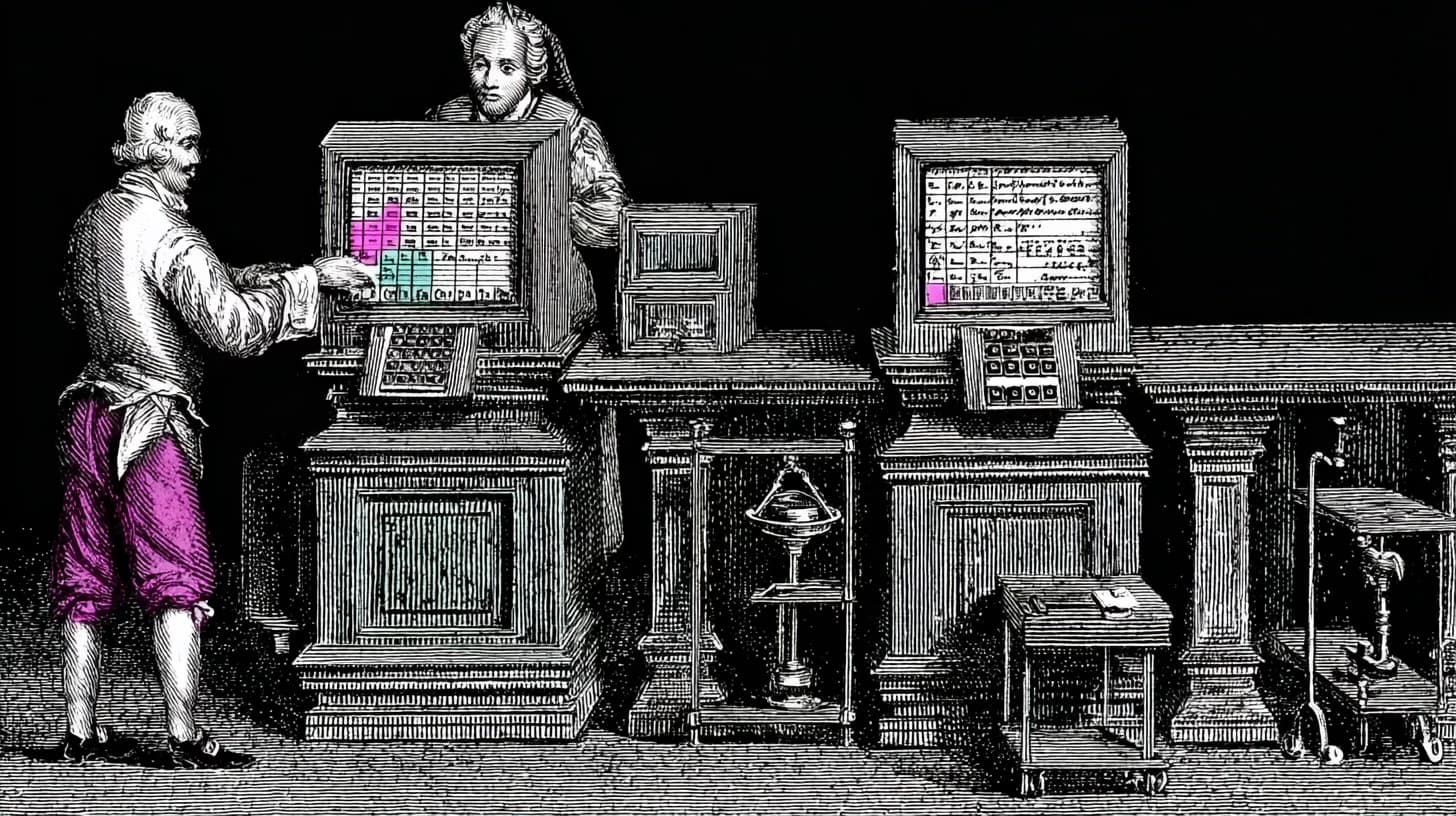 Hotel front desk staff using reservation software during guest check-in