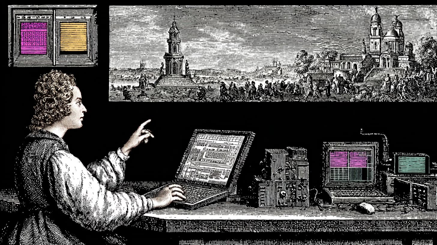 Developer reviewing a Next.js website interface on a workstation with browser preview and component panels