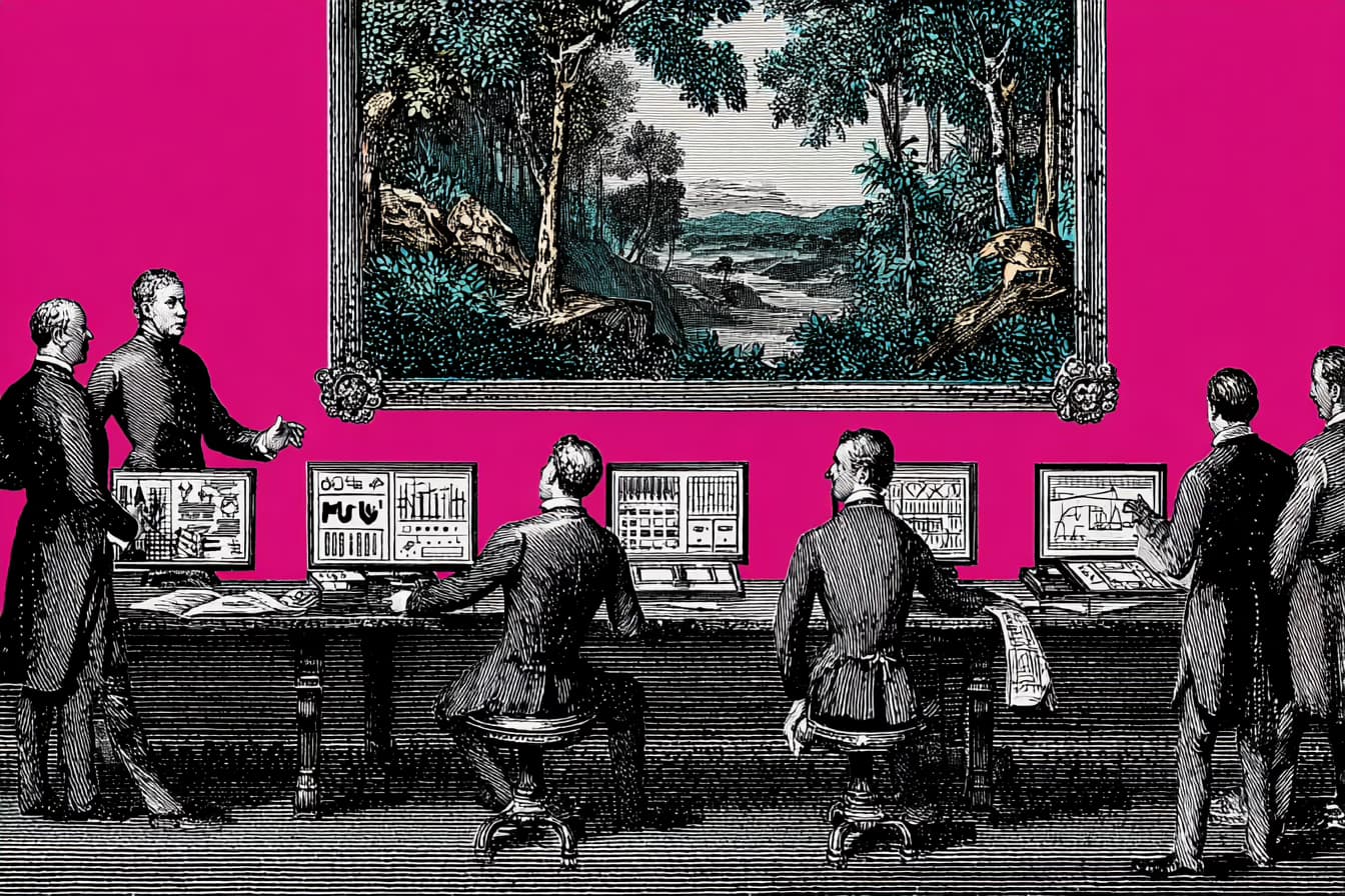 Product management for media publishers team reviewing audience and revenue metrics