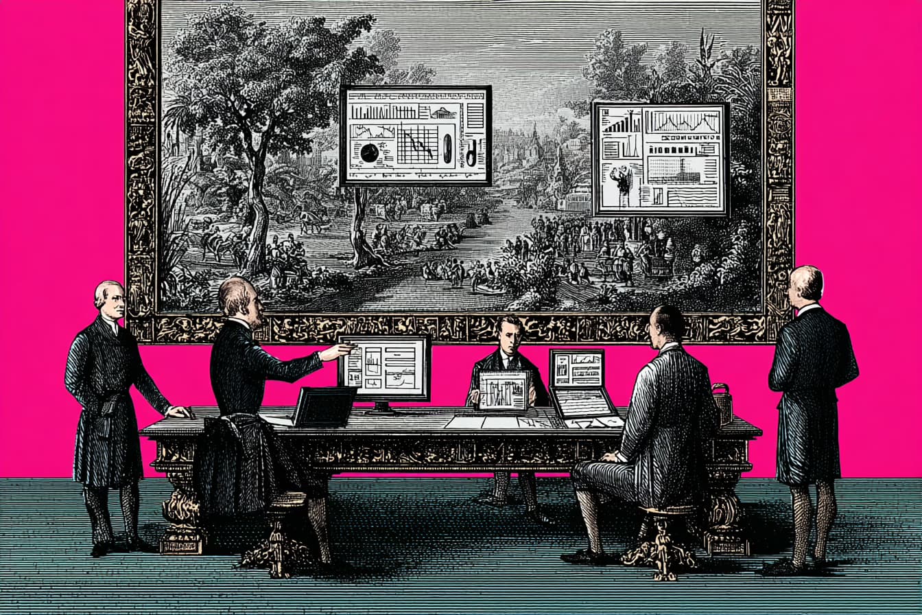 Product thinking in a newsroom team reviewing digital publishing workflow