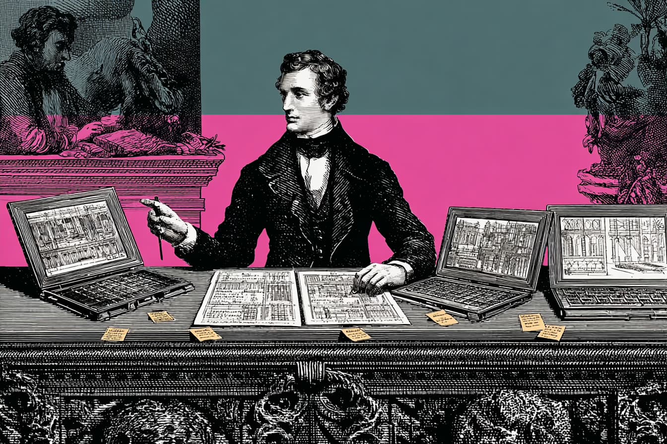 Proprietary software vs open source software decision planning with founder at desk