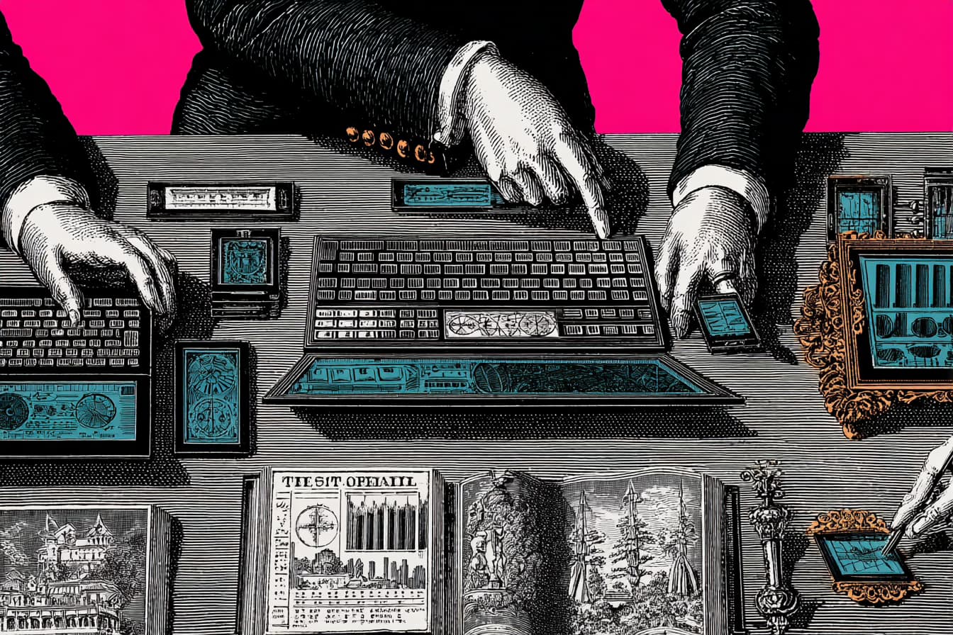 Social media product updates shown across mobile and desktop screens