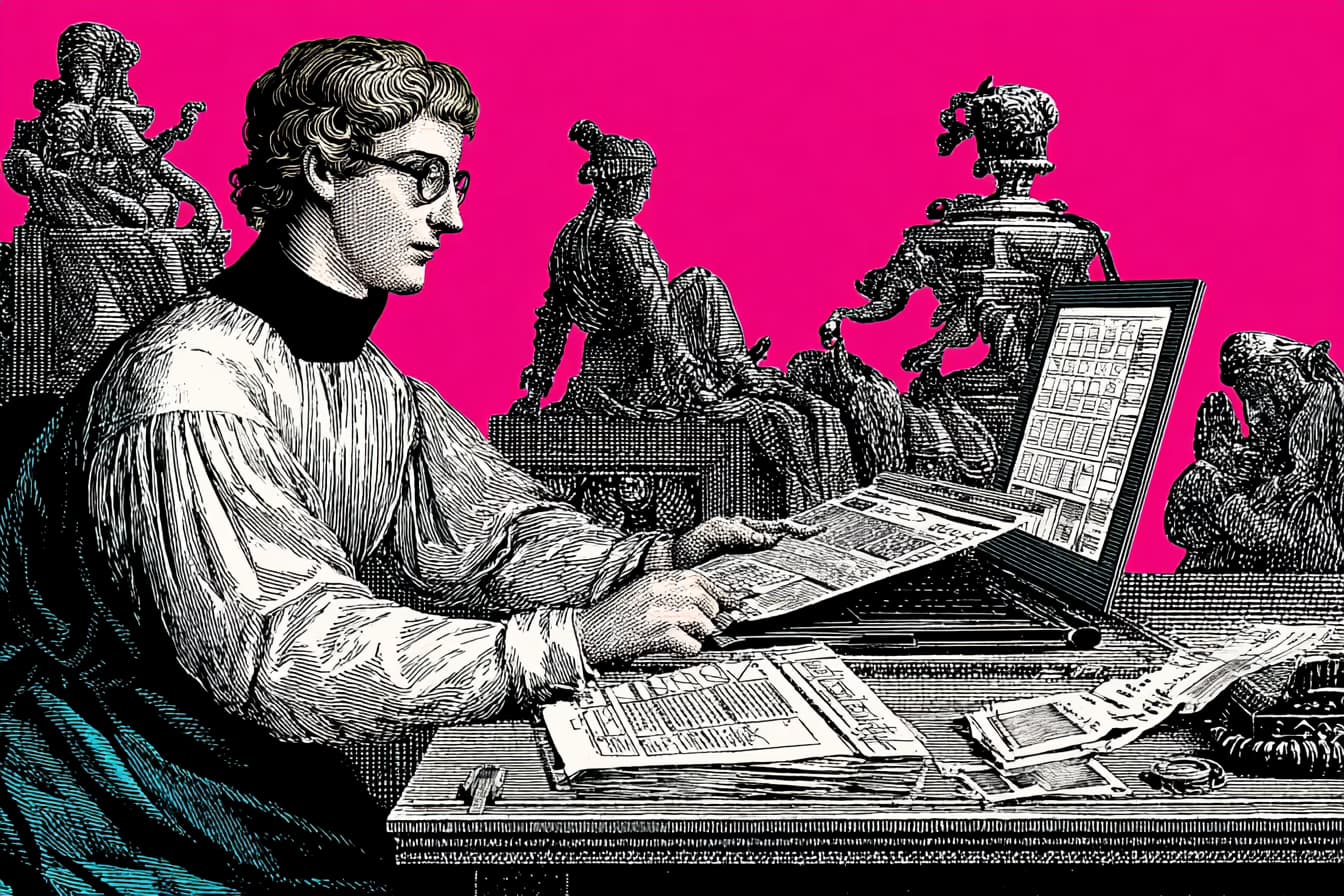 Founder reviewing website design RFP documents before a website redesign project