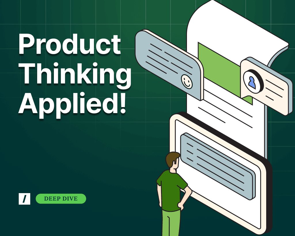 Cover image for article on the Future of Newsletters: Product Thinking for Audience Growth. The text on the image: "Product Thinking Applied"
