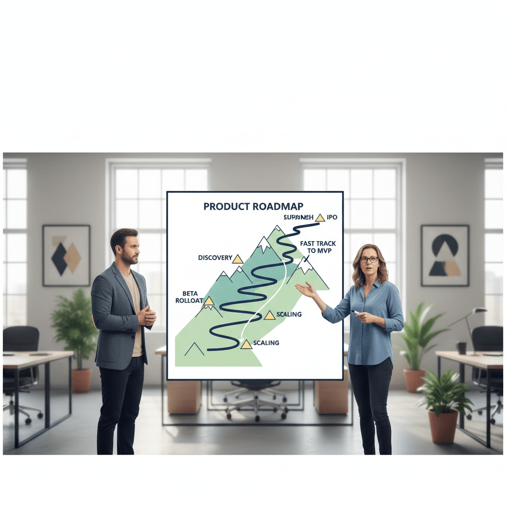 Fractional CTO services help founders plan and climb a complex tech roadmap