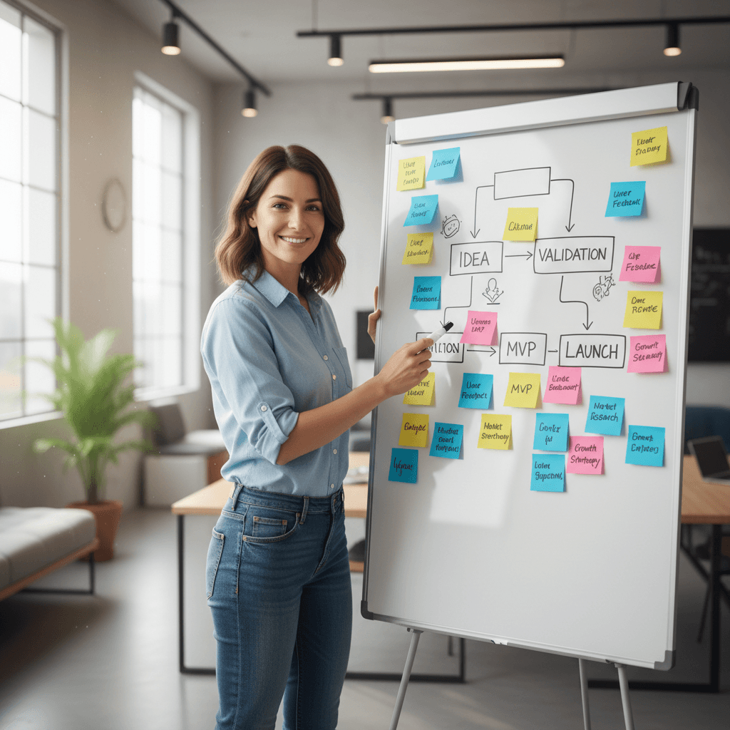 Founder planning how to turn idea into product using validation steps