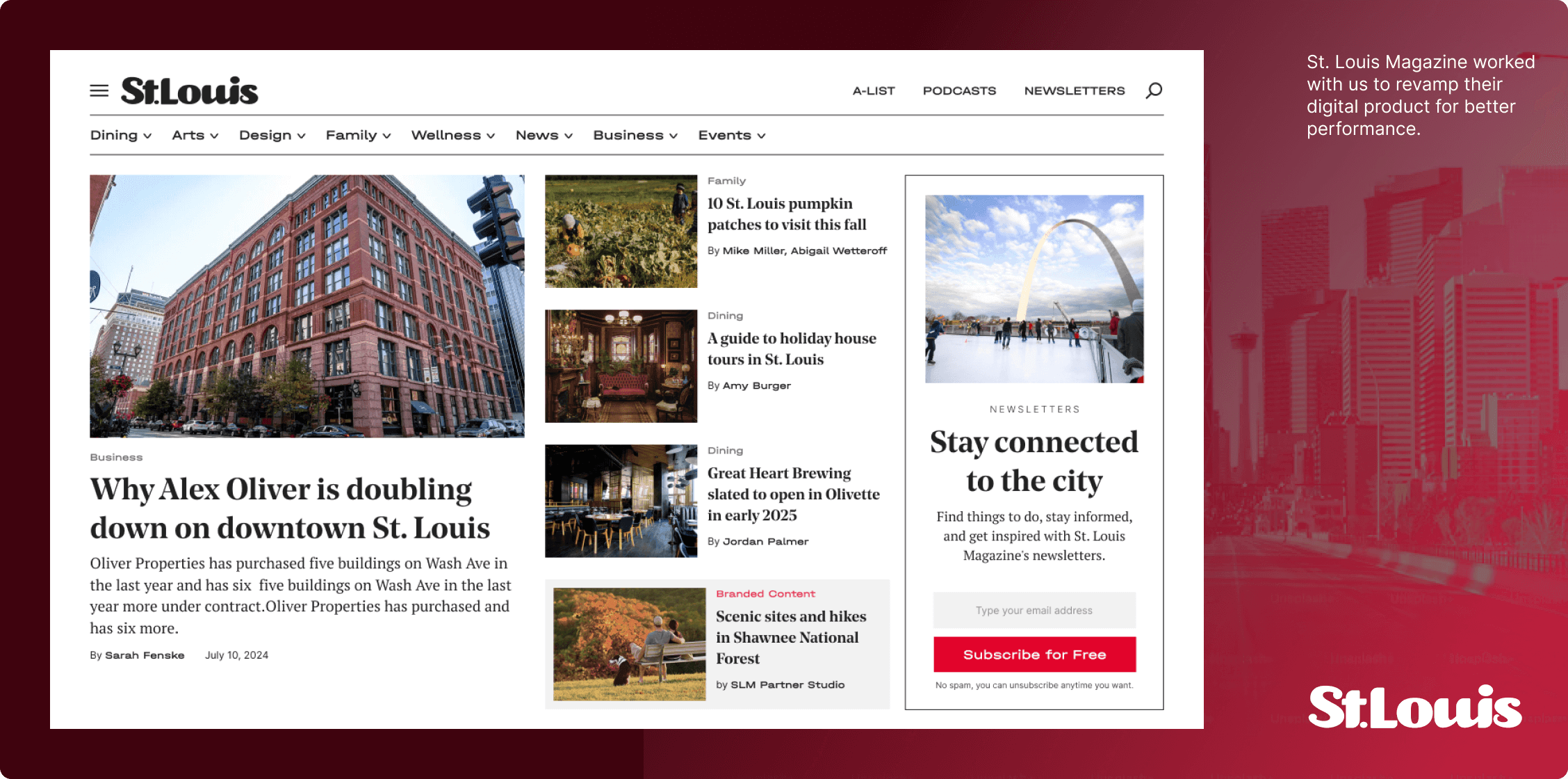 St. Louis Magazine worked with us to revamp their digital product for better performance.