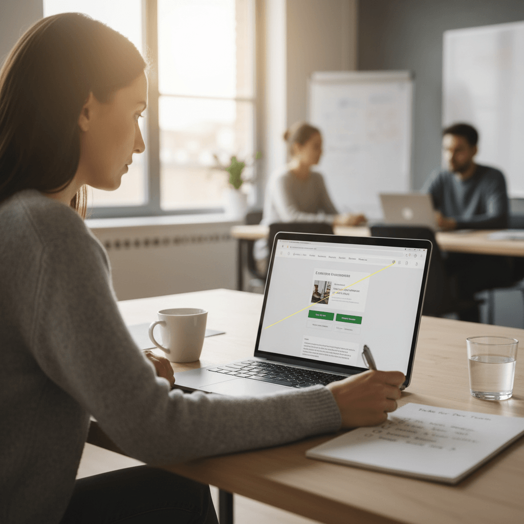 Founder reviewing web usability testing recording to find user friction points